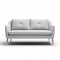 Sofa with gray fabric upholstery and stainless steel legs 180 x 80 x 85cm