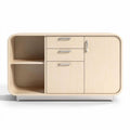 Wooden sideboard cabinet with three drawers and metal legs 120 x 40 x 75cm