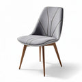 Upholstered dining chair with wooden legs in gray fabric 45 x 45 x 90cm