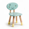 Kids' decorative chair made of wood with turquoise finish and playful design 40 x 30 x 60cm